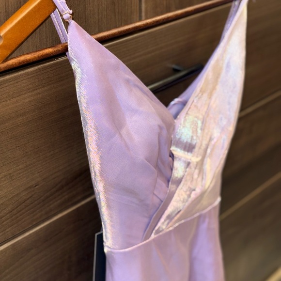 NWT Fashion Nova Shimmering Lavender Fit and Flare Mini Dress - Picture 4 of 11